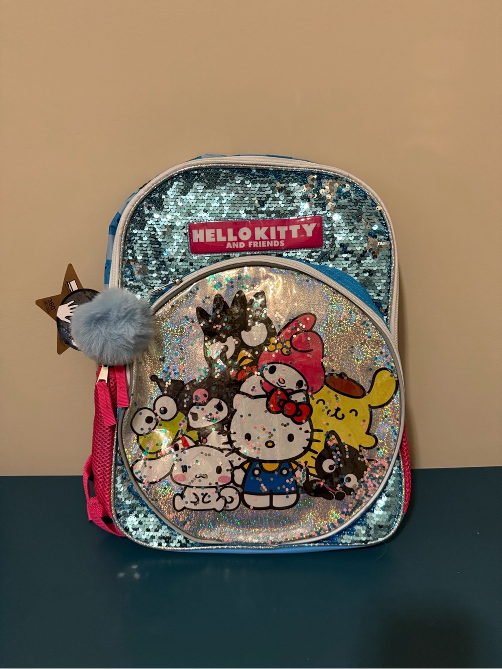 Hello Kitty Kids Sequin Backpack - Blue, Pink & Silver